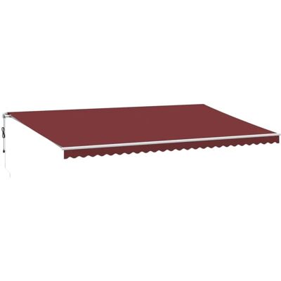 vidaXL Burgunder Weiß 600x350 cm Automatische Markise mit LED vidaXL Burgunder Weiß 600x350 cm Automatische Markise mit LED