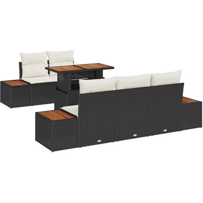 vidaXL Garten-Sofa-Set mit Speicher 6-Tlg Schwarz Poly Rattan 3358761 vidaXL Garten-Sofa-Set mit Speicher 6-Tlg Schwarz Poly Rattan 3358761