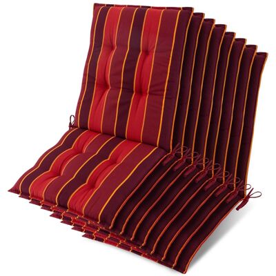 Beautissu 8x Niederlehner Sun-NL Auflage 105x50x8cm Rot-Gestreift Beautissu 8x Niederlehner Sun-NL Auflage 105x50x8cm Rot-Gestreift