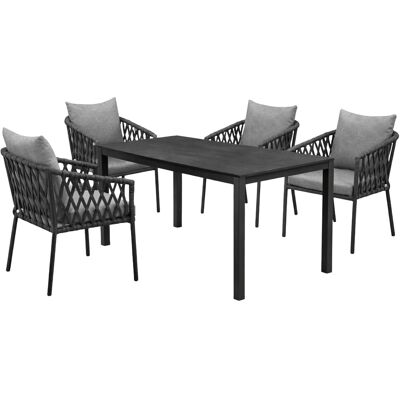 Greemotion Gartenmöbel-Set Bari inkl. Kissen 5-teilig Grau-Anthrazit Greemotion Gartenmöbel-Set Bari inkl. Kissen 5-teilig Grau-Anthrazit