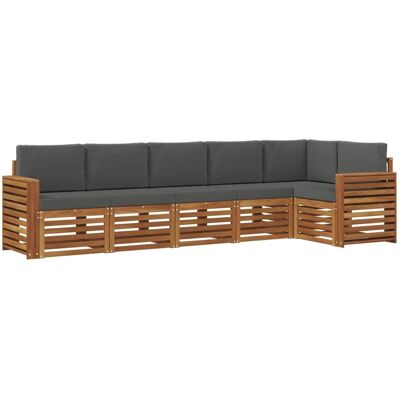 vidaXL Sofagarnituren 6 Tlg Natur und Anthrazit Massivholz Akazie 3374897 vidaXL Sofagarnituren 6 Tlg Natur und Anthrazit Massivholz Akazie 3374897
