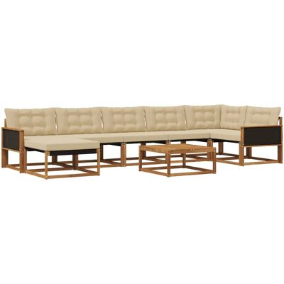 vidaXL Outdoor-Sofagarnitur 8 Stk Natur und Beige Massivholz Akazie 3381577 vidaXL Outdoor-Sofagarnitur 8 Stk Natur und Beige Massivholz Akazie 3381577