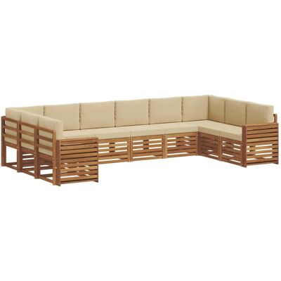 vidaXL Sofagarnituren 10 Tlg Natur und Beige Massivholz Akazie 3375568 vidaXL Sofagarnituren 10 Tlg Natur und Beige Massivholz Akazie 3375568