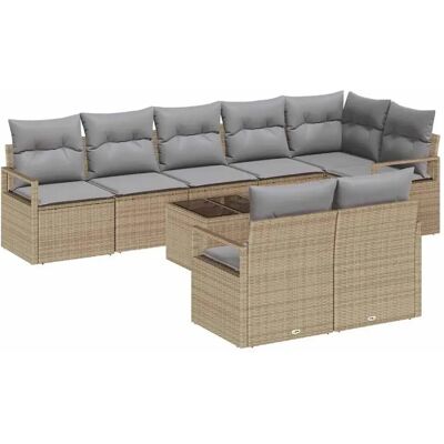 vidaXL Garten-Sofa-Set 9-Tlg Beige Poly Rattan 3346440 vidaXL Garten-Sofa-Set 9-Tlg Beige Poly Rattan 3346440