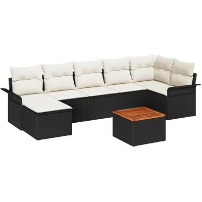 Poly Rattan Acacia 8-teiliges Gartensofaset - Outdoor-Möbel Poly Rattan Acacia 8-teiliges Gartensofaset - Outdoor-Möbel