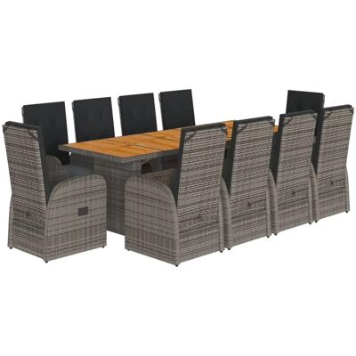 vidaXL Gartentisch- und Stuhlsatz mit Kissen - Outdoor-Möbel vidaXL Gartentisch- und Stuhlsatz mit Kissen - Outdoor-Möbel