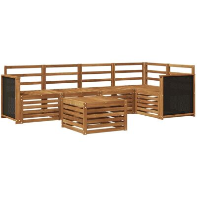 vidaXL Ecksofa Set 5 Stk Natur Massivholz Akazie 3384370 vidaXL Ecksofa Set 5 Stk Natur Massivholz Akazie 3384370