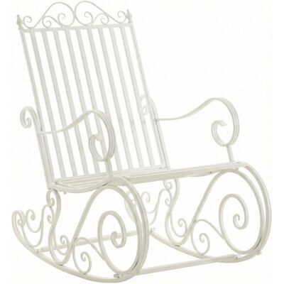 DELUKE Schaukelstuhl ANNA Antik Outdoor 56x90x94cm Metall Weiß Gartenstuhl Liegestuhl Relaxstuhl Garten Terrasse DELUKE Schaukelstuhl ANNA Antik Outdoor 56x90x94cm Metall Weiß Gartenstuhl Liegestuhl Relaxstuhl Garten Terrasse