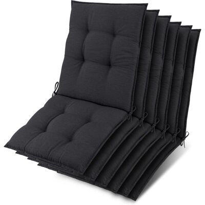 Beautissu 6x Niederlehner Sun-NL Auflage 105x50x8cm Anthrazit Beautissu 6x Niederlehner Sun-NL Auflage 105x50x8cm Anthrazit