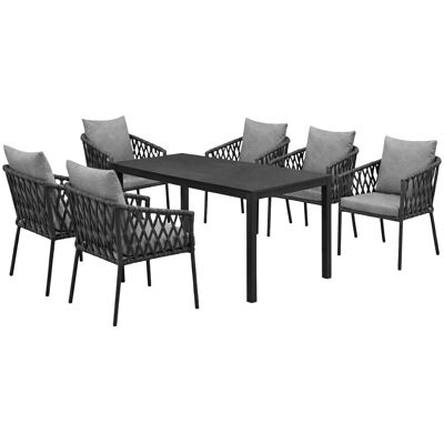Greemotion Gartenmöbel-Set Bari inkl. Kissen 7-teilig Grau-Anthrazit Greemotion Gartenmöbel-Set Bari inkl. Kissen 7-teilig Grau-Anthrazit