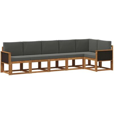 vidaXL Outdoor-Sofagarnitur 6 Stk Natur und Anthrazit Polyester 3385243 vidaXL Outdoor-Sofagarnitur 6 Stk Natur und Anthrazit Polyester 3385243