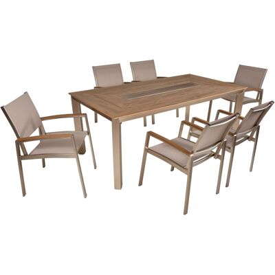 Garten Essgruppe GARDEN PLEASURE FLORENCE - 6 Personen, Aluminium, Braun Garten Essgruppe GARDEN PLEASURE FLORENCE - 6 Personen, Aluminium, Braun