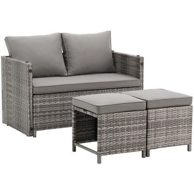 Juskys - Jamaika - Grau - 4-teilig - Gartenmöbel-Set Juskys - Jamaika - Grau - 4-teilig - Gartenmöbel-Set