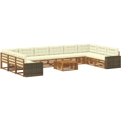 vidaXL Sofagarnituren mit Kissen 11 Stk Massivholz Akazie 3383938 vidaXL Sofagarnituren mit Kissen 11 Stk Massivholz Akazie 3383938