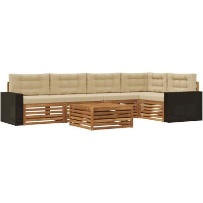 vidaXL Outdoor-Sofagarnitur 6 Stk Natur und Beige 79 x 79 x 37 cm 3383396 vidaXL Outdoor-Sofagarnitur 6 Stk Natur und Beige 79 x 79 x 37 cm 3383396