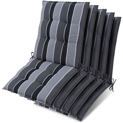 Beautissu 5x Niederlehner Sun-NL Auflage 105x50x8cm Anthrazit-Gestreift Beautissu 5x Niederlehner Sun-NL Auflage 105x50x8cm Anthrazit-Gestreift