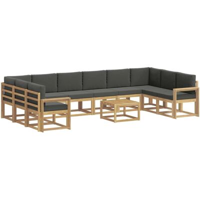 vidaXL Outdoor-Sofagarnitur mit Kissen 11 Stk Weiß und Anthrazit 3388331 vidaXL Outdoor-Sofagarnitur mit Kissen 11 Stk Weiß und Anthrazit 3388331