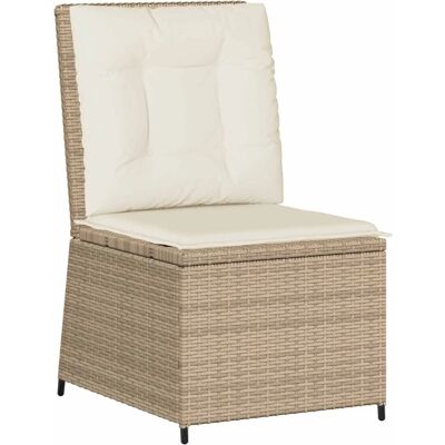 vidaXL Garten-Sofa mit Kissen Schwarz und Cremeweiß Poly-Rattan 3394480 vidaXL Garten-Sofa mit Kissen Schwarz und Cremeweiß Poly-Rattan 3394480