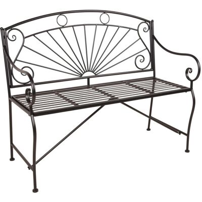 DELUKE Gartenbank RENE 111cm Breit Stahl Schwarz Matt Terrassenbank Wetterfest Sitzbank Outdoor Bank DELUKE Gartenbank RENE 111cm Breit Stahl Schwarz Matt Terrassenbank Wetterfest Sitzbank Outdoor Bank