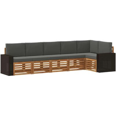 vidaXL Ecksofa Set 6 Stk Natur und Anthrazit Massivholz Akazie 3384423 vidaXL Ecksofa Set 6 Stk Natur und Anthrazit Massivholz Akazie 3384423