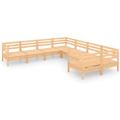 vidaXL Gartenlounge-Set Holz Outdoor Lounge 8 Stück Vollholz Kiefer vidaXL Gartenlounge-Set Holz Outdoor Lounge 8 Stück Vollholz Kiefer