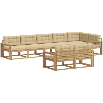 vidaXL Outdoor-Sofagarnitur mit Kissen 6-Tlg Weiß und Beige Polyester 3386627 vidaXL Outdoor-Sofagarnitur mit Kissen 6-Tlg Weiß und Beige Polyester 3386627