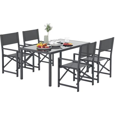 Outsunny Gartenmöbel-Set Stahl Netzstoff 150L x 90B x 72H cm Grau Outsunny Gartenmöbel-Set Stahl Netzstoff 150L x 90B x 72H cm Grau