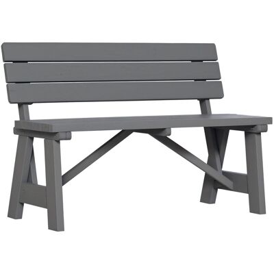 Outsunny Gartenbank 2-Sitzer Kieferholz 116L x 56B x 80H cm Grau Outsunny Gartenbank 2-Sitzer Kieferholz 116L x 56B x 80H cm Grau