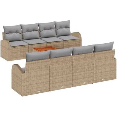 vidaXL Garten-Sofa-Set 9-Tlg Beige Poly Rattan 3347553 vidaXL Garten-Sofa-Set 9-Tlg Beige Poly Rattan 3347553