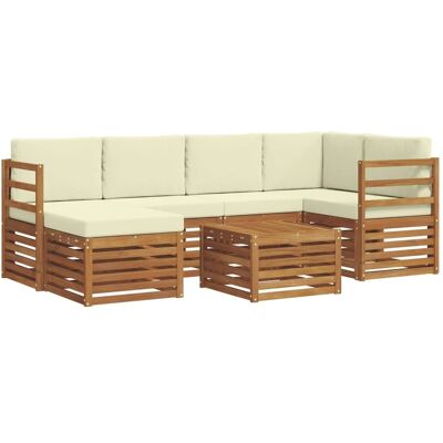 vidaXL Sofagarnituren 7 Tlg Natur und Creme Massivholz Akazie 3375110 vidaXL Sofagarnituren 7 Tlg Natur und Creme Massivholz Akazie 3375110