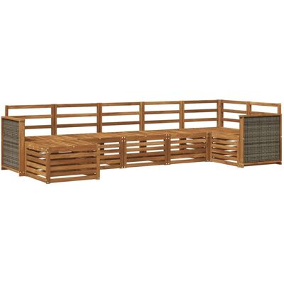 vidaXL Ecksofa Set 6 Stk Natur Massivholz Akazie 3384615 vidaXL Ecksofa Set 6 Stk Natur Massivholz Akazie 3384615