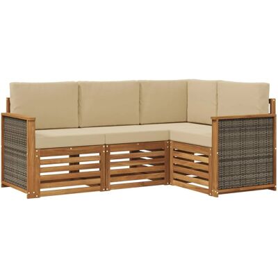 vidaXL Sofagarnituren mit Kissen 4 Stk Massivholz Akazie 3384289 vidaXL Sofagarnituren mit Kissen 4 Stk Massivholz Akazie 3384289