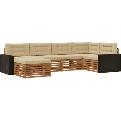 vidaXL Outdoor-Sofagarnitur mit Kissen 6 Stk Natur und Beige 3383576 vidaXL Outdoor-Sofagarnitur mit Kissen 6 Stk Natur und Beige 3383576