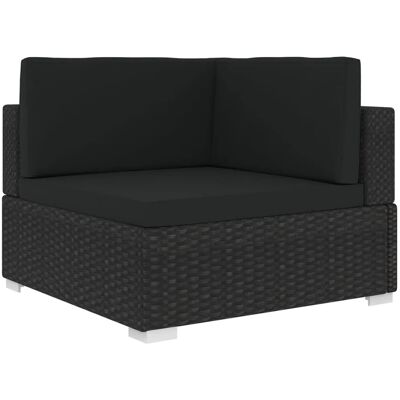 vidaXL Modular-Sofa-Eckteil 1 Stk Auflagen Poly Rattan Schwarz 46800 vidaXL Modular-Sofa-Eckteil 1 Stk Auflagen Poly Rattan Schwarz 46800