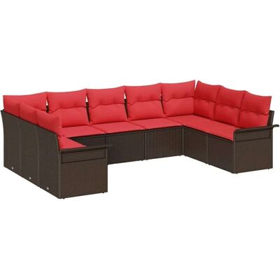 vidaXL Gartensofa-set mit Speicher 9 Stk Beige Poly-Rattan 3354193 vidaXL Gartensofa-set mit Speicher 9 Stk Beige Poly-Rattan 3354193