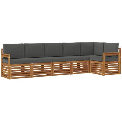 vidaXL Sofagarnituren 6 Tlg Natur und Anthrazit Massivholz Akazie 3374877 vidaXL Sofagarnituren 6 Tlg Natur und Anthrazit Massivholz Akazie 3374877