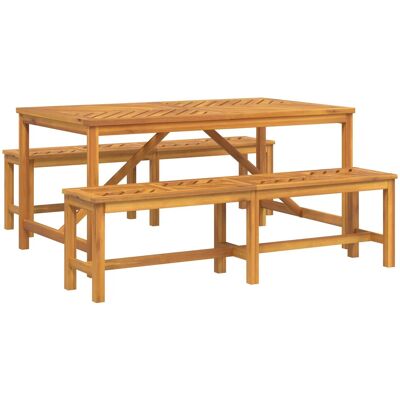 vidaXL 3-Teiliges Garten Esstisch Set Massivholz Akazie 3154115 vidaXL 3-Teiliges Garten Esstisch Set Massivholz Akazie 3154115