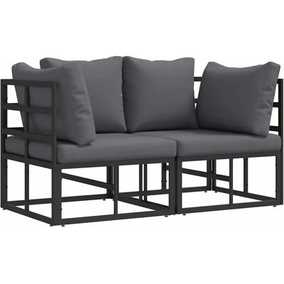 vidaXL Gartenmöbel 2 Stück Schwarz und Anthrazit 71,5 x 71,5 x 71 cm 42008023 vidaXL Gartenmöbel 2 Stück Schwarz und Anthrazit 71,5 x 71,5 x 71 cm 42008023