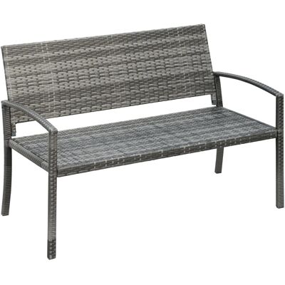 Furnicato Gartenbank Rattanoptik Stahlrahmen 122x60x87cm Braun Furnicato Gartenbank Rattanoptik Stahlrahmen 122x60x87cm Braun