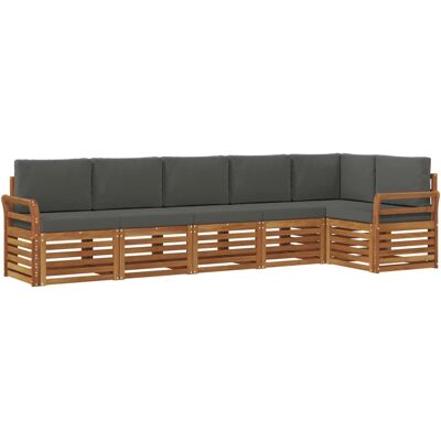vidaXL Sofagarnituren 6 Tlg Natur und Anthrazit Massivholz Akazie 3374892 vidaXL Sofagarnituren 6 Tlg Natur und Anthrazit Massivholz Akazie 3374892
