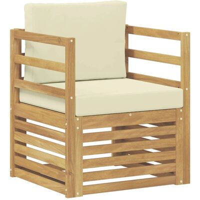 vidaXL Outdoor-Sofa Polyester Weiß und Creme 3439077 vidaXL Outdoor-Sofa Polyester Weiß und Creme 3439077