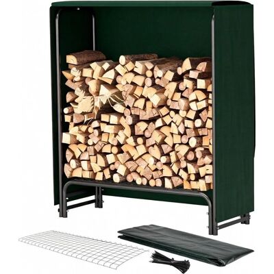 TTL GARDEN Kaminholzregal S 100×36×116 cm mit Schutzplane bis 200 kg – Holzlager Outdoor Indoor Pulverbeschichteter Stahlrahmen Holz Sicher Stapelbar TTL GARDEN Kaminholzregal S 100×36×116 cm mit Schutzplane bis 200 kg – Holzlager Outdoor Indoor Pulverbeschichteter Stahlrahmen Holz Sicher Stapelbar