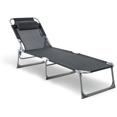 BigDean Sonnenliege Klappbar mit Kopfkissen Extra Hoch Dunkelgrau 150 kg Belastbar Hochwertige Gartenliege für Balkon Garten & Strand BigDean Sonnenliege Klappbar mit Kopfkissen Extra Hoch Dunkelgrau 150 kg Belastbar Hochwertige Gartenliege für Balkon Garten & Strand