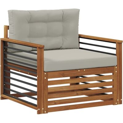 vidaXL Outdoor-Sofagarnitur Massives Akazienholz und Polyester Natur 3436406 vidaXL Outdoor-Sofagarnitur Massives Akazienholz und Polyester Natur 3436406