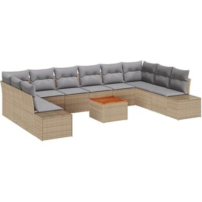 Beige Gartensofa-Set 11 Stück - Gartenmöbel Beige Gartensofa-Set 11 Stück - Gartenmöbel