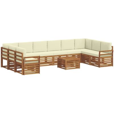 vidaXL Sofagarnituren 11 Tlg Natur und Creme Massivholz Akazie 3375600 vidaXL Sofagarnituren 11 Tlg Natur und Creme Massivholz Akazie 3375600
