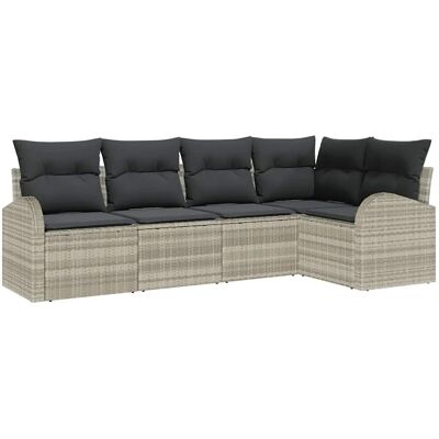 Vidaxl Gartensofagruppe - 5 Teile, Grau, Rattan Vidaxl Gartensofagruppe - 5 Teile, Grau, Rattan