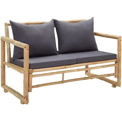 furnicato Gartenbank mit Kissen 115 cm Bambus furnicato Gartenbank mit Kissen 115 cm Bambus