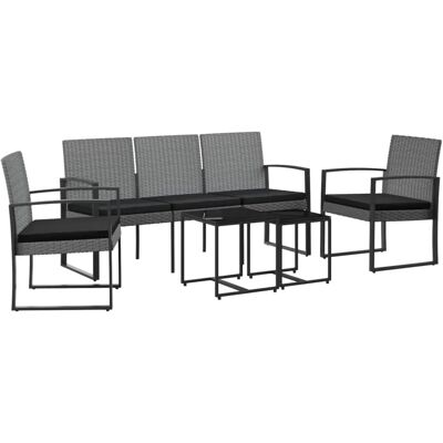 vidaXL 5-tlg Garten-Essgruppe mit Kissen Dunkelgrau PP-Rattan Modell 1 vidaXL 5-tlg Garten-Essgruppe mit Kissen Dunkelgrau PP-Rattan Modell 1