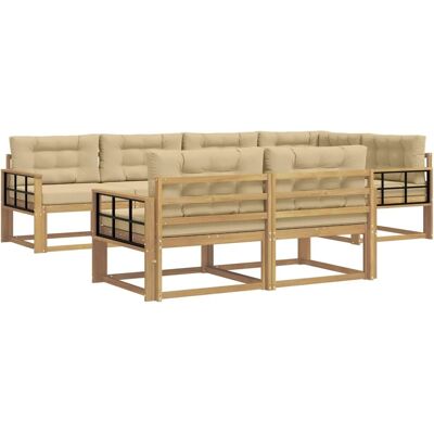 vidaXL Outdoor-Sofagarnitur mit Kissen 6-Tlg Weiß und Beige Polyester 3386597 vidaXL Outdoor-Sofagarnitur mit Kissen 6-Tlg Weiß und Beige Polyester 3386597